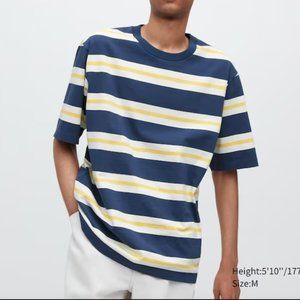 Uniqlo Oversized Striped Half-Sleeve T-Shirt